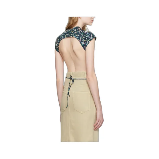 Pattern Backless T-Shirt