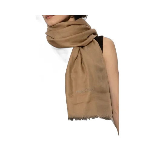 Salvatore Ferragamo Logo Embroidered Shawl