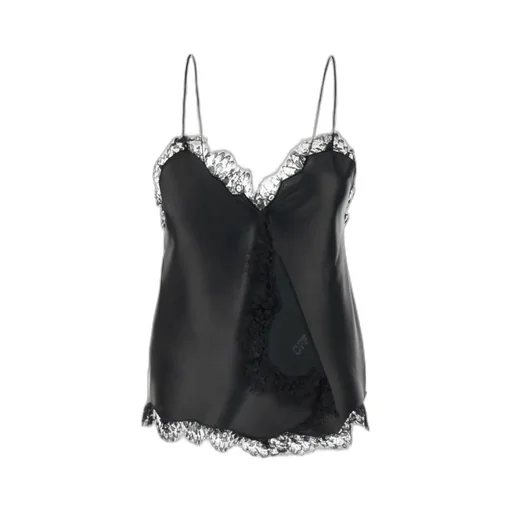 Off-White Lace-Trim V-Neck Top