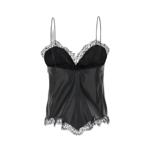 Off-White Lace-Trim V-Neck Top