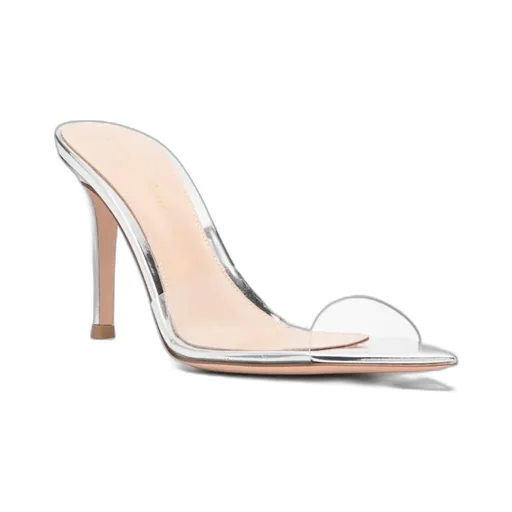 Elle Metal-Sensitive Pointed High-Heeled Sandals