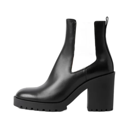 Burberry Checked Panel High Block Heel Boots
