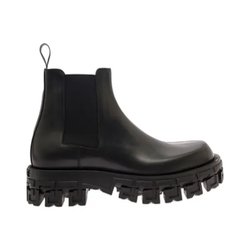 Versace Round Toe Ankle Boots