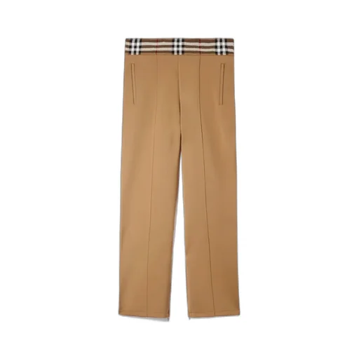 Burberry Check-Trim Wide-Leg Joggings Trousers