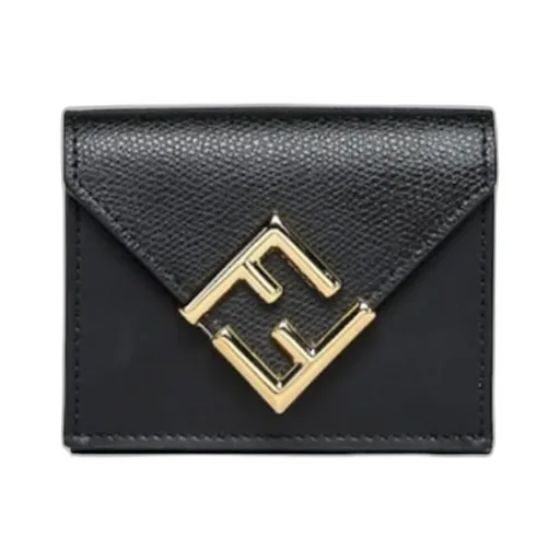 Fendi Logo Plaque Folded Wallet