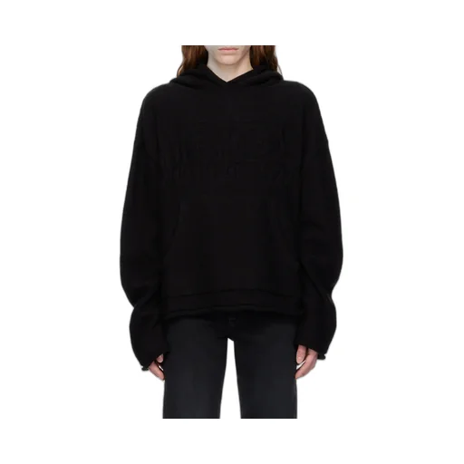 Mm6 Maison Margiela Logo Detailed Textured Hoodie