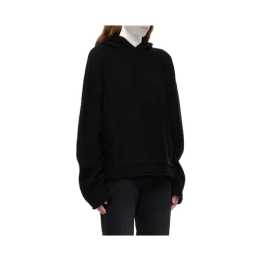Mm6 Maison Margiela Logo Detailed Textured Hoodie