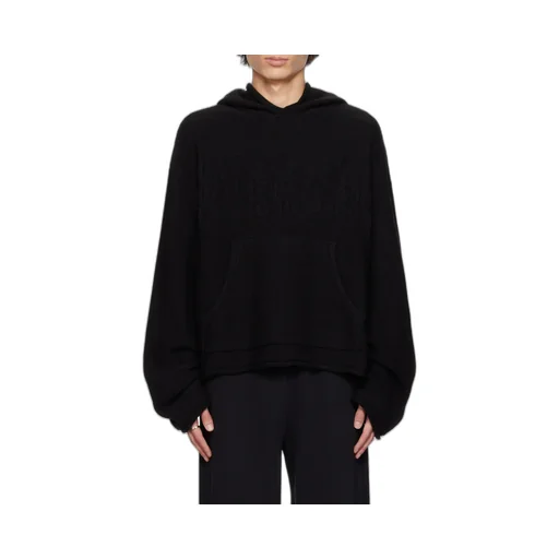 Mm6 Maison Margiela Logo Detailed Textured Hoodie