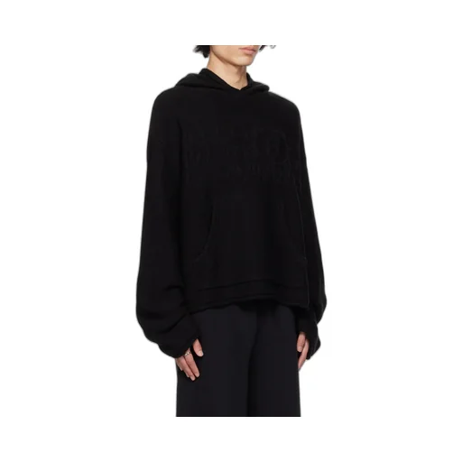 Mm6 Maison Margiela Logo Detailed Textured Hoodie
