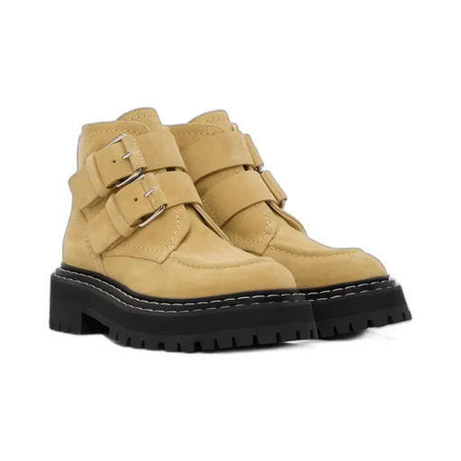Round-Head Buttoned Short Boots