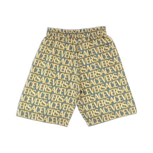 Versace Kids Logo-Printed Knee-Length Shorts