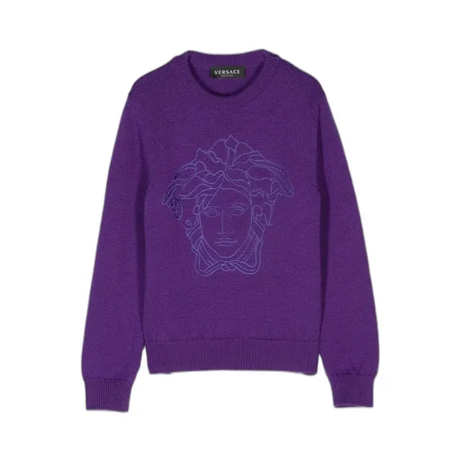 Versace Kids Medusa Head Motif Embroidered Crewneck Jumper
