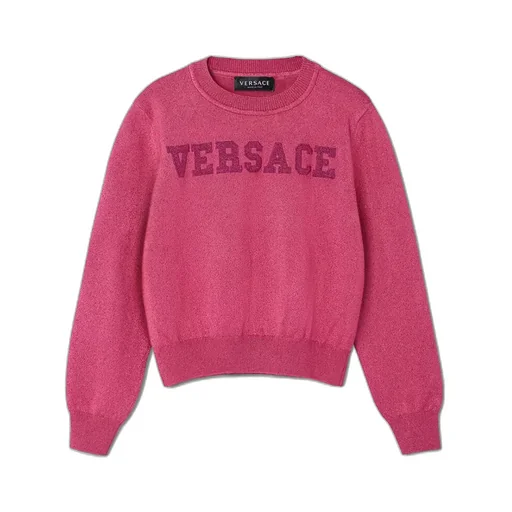 Versace Kids Logo-Appliqué Long-Sleeved Crewneck Jumper