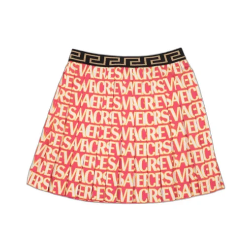 Versace Kids Elasticated Waistband Pleated Mini Skirt