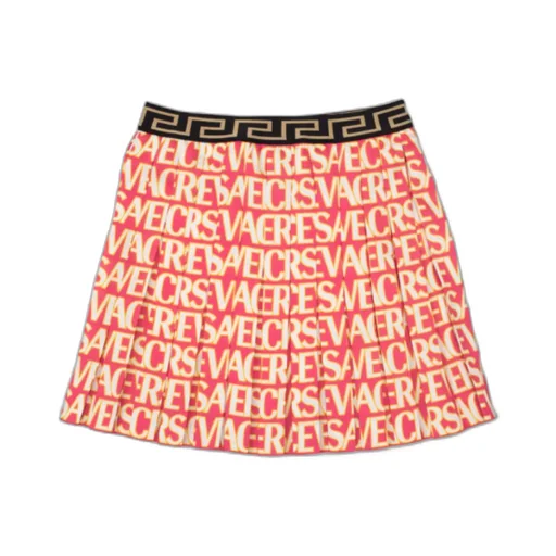 Versace Kids Elasticated Waistband Pleated Mini Skirt