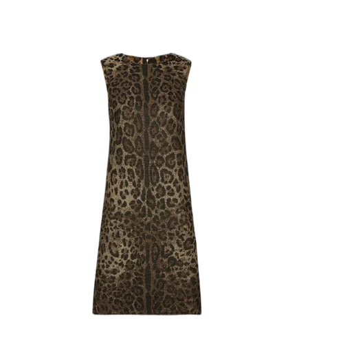 Dolce & Gabbana Leopard Jacquard Midi Dress