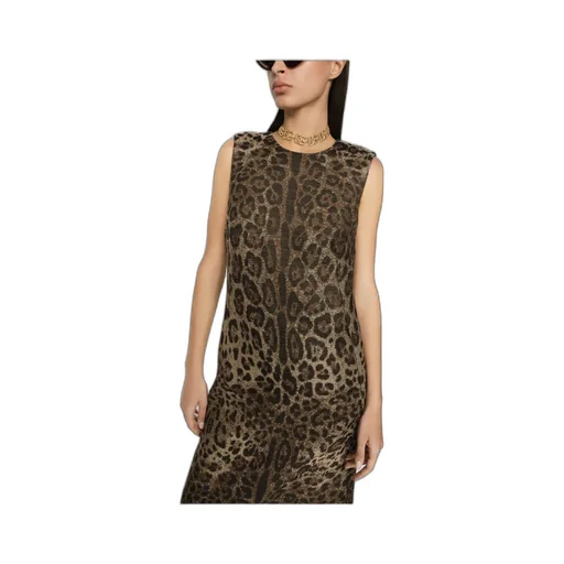 Dolce & Gabbana Leopard Jacquard Midi Dress