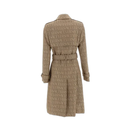 Versace Allover-Jacquard Double Breasted Trench Coat