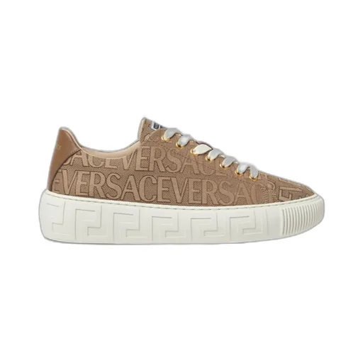Versace Logo-Jacquard Lace-Up Sneakers