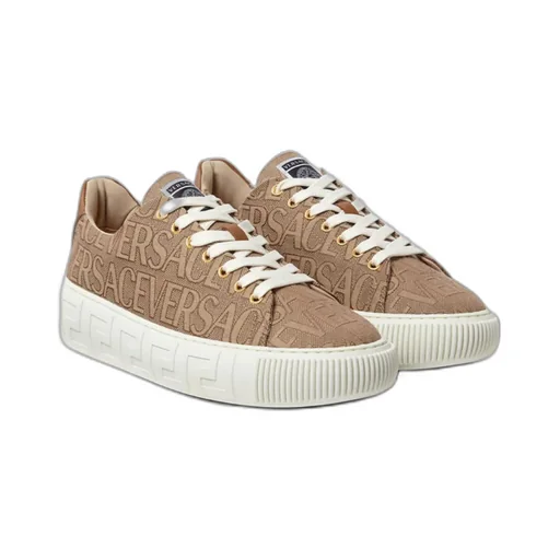 Versace Logo-Jacquard Lace-Up Sneakers