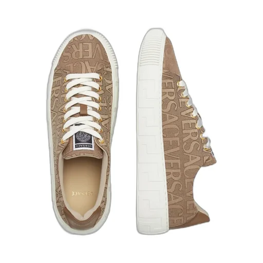 Versace Logo-Jacquard Lace-Up Sneakers