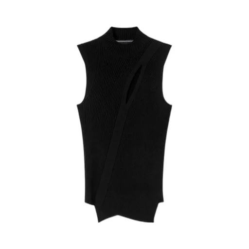 Versace Asymmetrical Hem Sleeveless Knitted Top