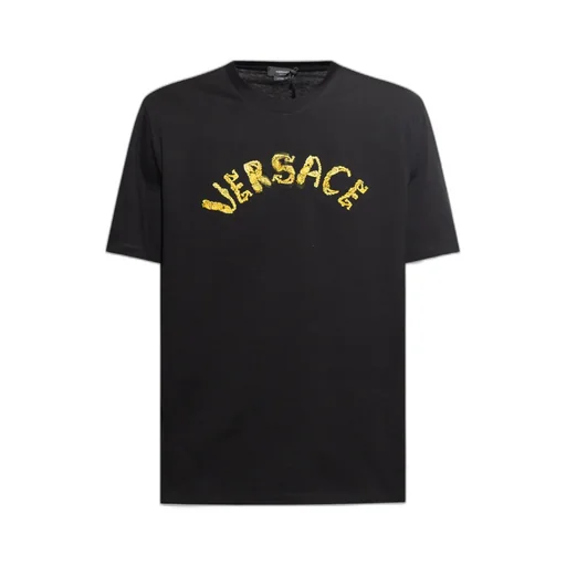 Versace Seashell Baroque Logo Embroidered Crewneck T-Shirt