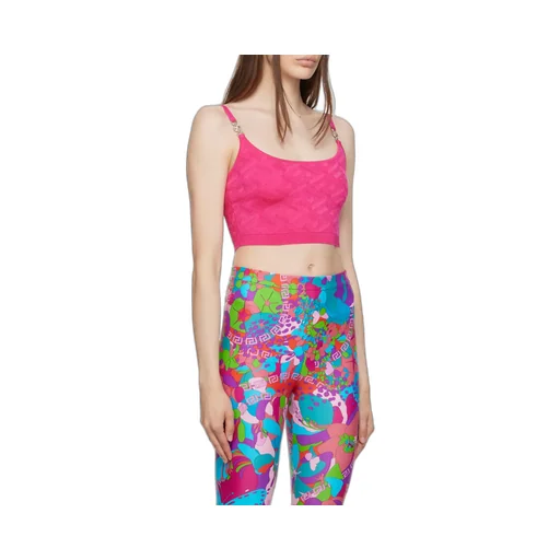 Versace La Greca Medusa Knitted Crop Sleeveless Top
