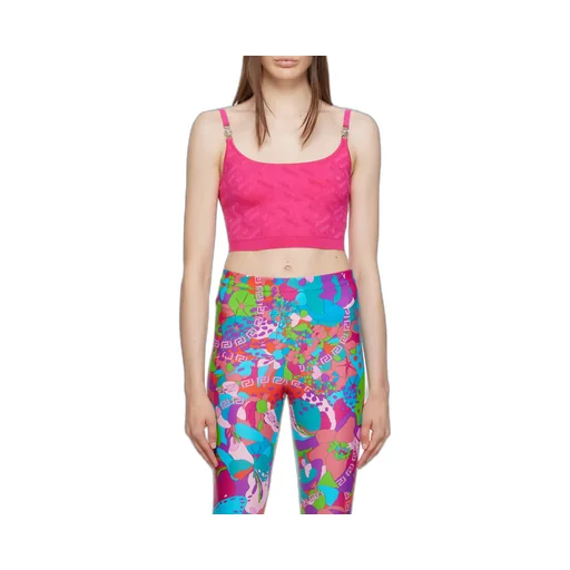 Versace La Greca Medusa Knitted Crop Sleeveless Top