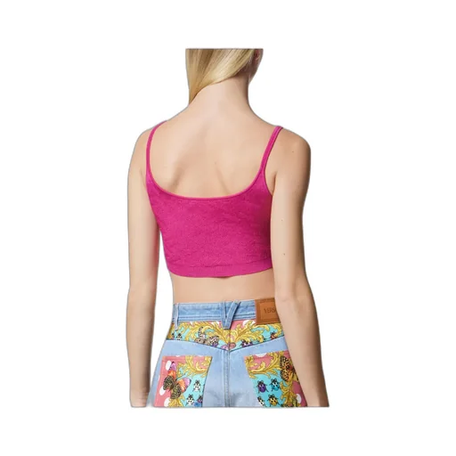 Versace La Greca Medusa Knitted Crop Sleeveless Top