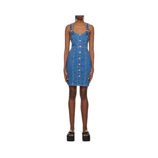 Button Denim Mini Dress