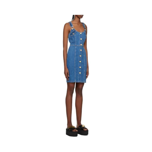 Button Denim Mini Dress