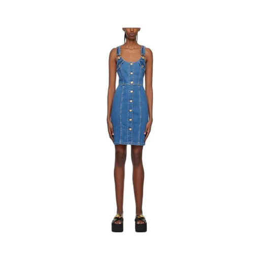 Button Denim Mini Dress