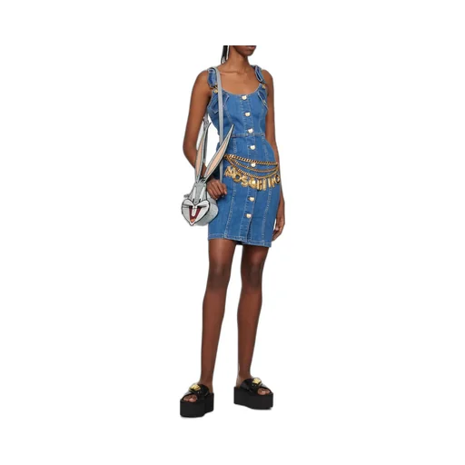 Button Denim Mini Dress