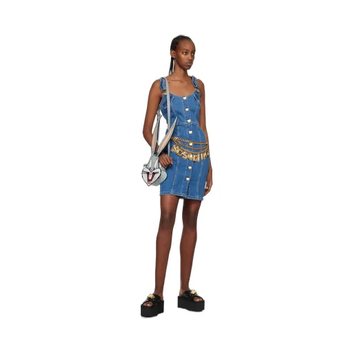 Button Denim Mini Dress