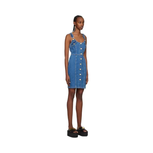 Button Denim Mini Dress