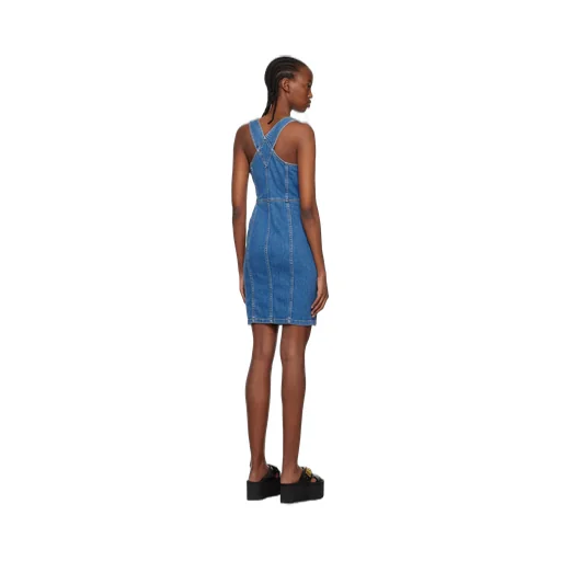 Button Denim Mini Dress