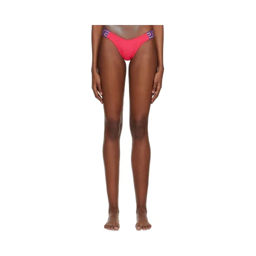 Versace Greca-Pattern Printed Thong Bikini Bottoms