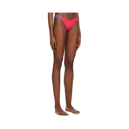 Versace Greca-Pattern Printed Thong Bikini Bottoms