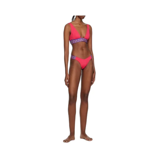 Versace Greca-Pattern Printed Thong Bikini Bottoms