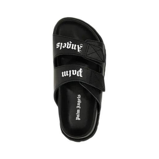 Palm Angels Kids Logo Printed Touch Strap Sandals