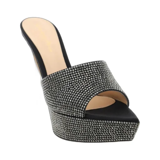 Crystal Platform Sole High-Heeled Sandals