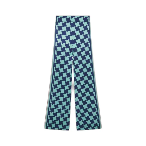 Graphic-Print Silk Trousers