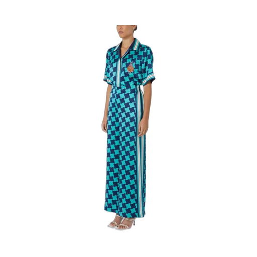 Graphic-Print Silk Trousers