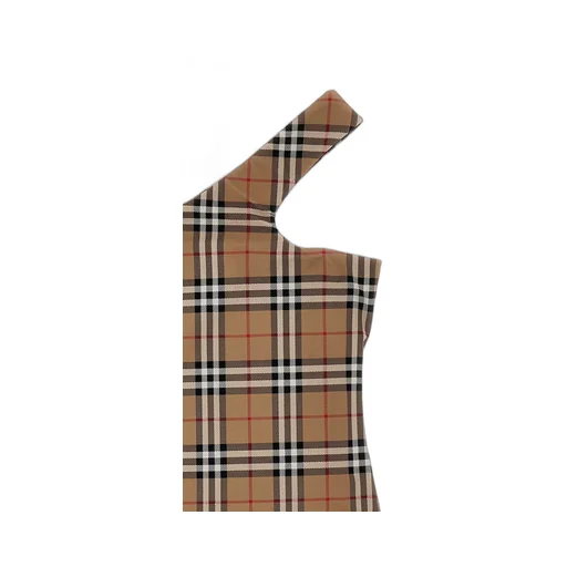 Burberry Checked One-Shoulder Swimsuit