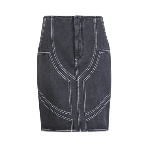 Off-White Curved Hem Denim Skirt