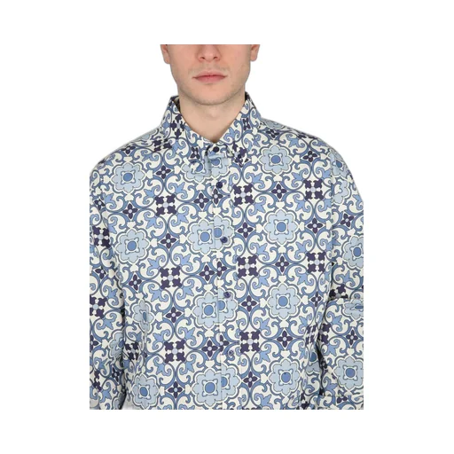 DrÔLe De Monsieur Geometric-Printed Long-Sleeved Shirt