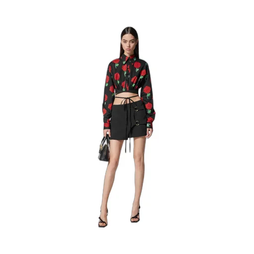 Floral-Print Long-Sleeved Blouse