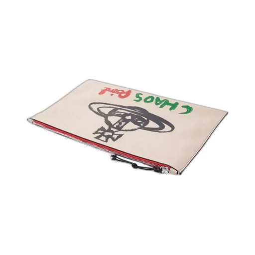 Orb-Print Leather Clutch Bag