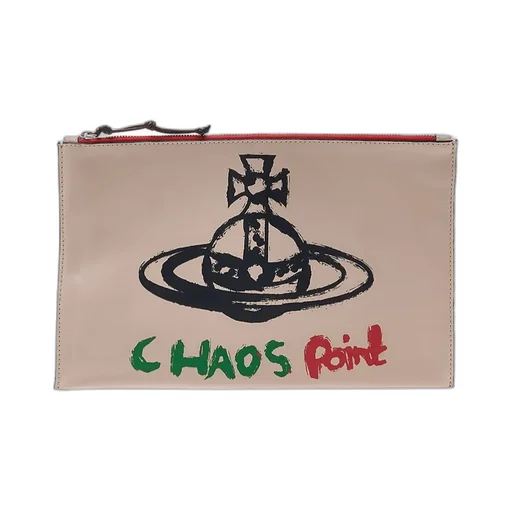 Orb-Print Leather Clutch Bag